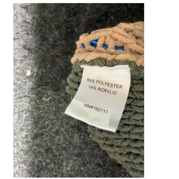 Green Beige ColorBlock Knit Sweater Mock Neck XS - Picture 6 of 6